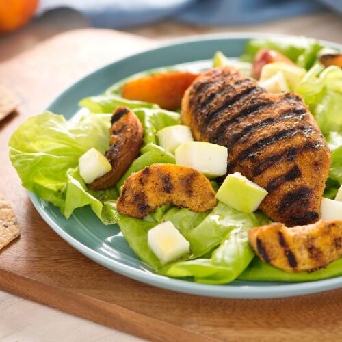 Blackened Chicken with Grilled Peaches