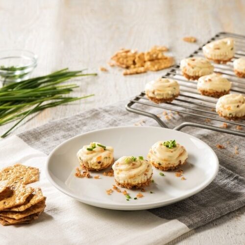 Mini Bacon Cheddar Cheesecakes