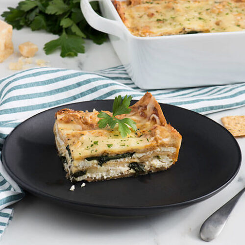 Layered Spinach and Ricotta Cracker Lasagna
