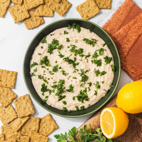 Creamy White Bean Dip with Chimichurri