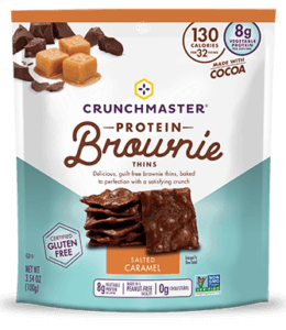 Crunchmaster Protein Brownie Thins Salted Caramel