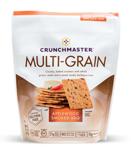 Crunchmaster Multi-Seed crackers in Applewood Smoked BBQ flavor.
