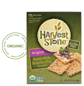 Crunchmaster crackers certified USDA organic, Non-GMO and gluten-free.