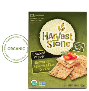 Crunchmaster Crackers in Cracked Pepper are Gluten-Free and Organic.