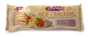 Small pack of Crunchmaster Toasted Sesame Rice Crackers.