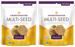 Crunchmaster Multi-Seed crackers in Original flavor with new packaging.