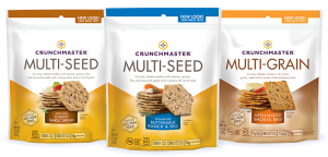 Crunchmaster Multi-Seed and Multi-Grain crackers in new packaging.