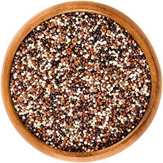 Bowl of quinoa, a nutritious ingredient in Crunchmaster crackers.
