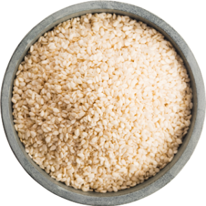 Bowl of sesame seeds, an essential ingredient in Crunchmaster crackers.