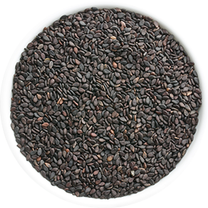 Bowl of black sesame seeds, a key ingredient in Crunchmaster crackers.