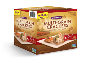 Crunchmaster Multi-Grain Crackers in box.