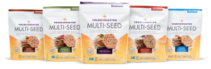 Crunchmaster Multi-Seed crackers in assorted flavors.