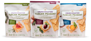 Crunchmaster Tuscan Peasant crackers in assorted flavors.